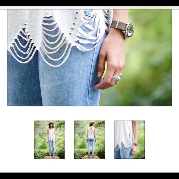 Pepin- Echo Cut Out Tank In White - Picture 3 of 3